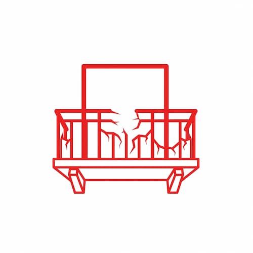kaputter und sanierungsbedürftiger Balkon